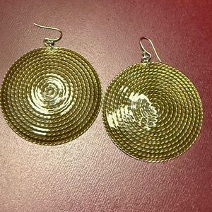 Bronze Color Spiral Braid Earrings